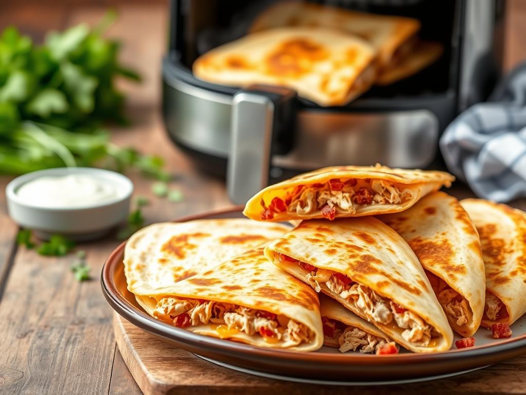 Air Fryer Chicken Bacon Ranch Quesadillas