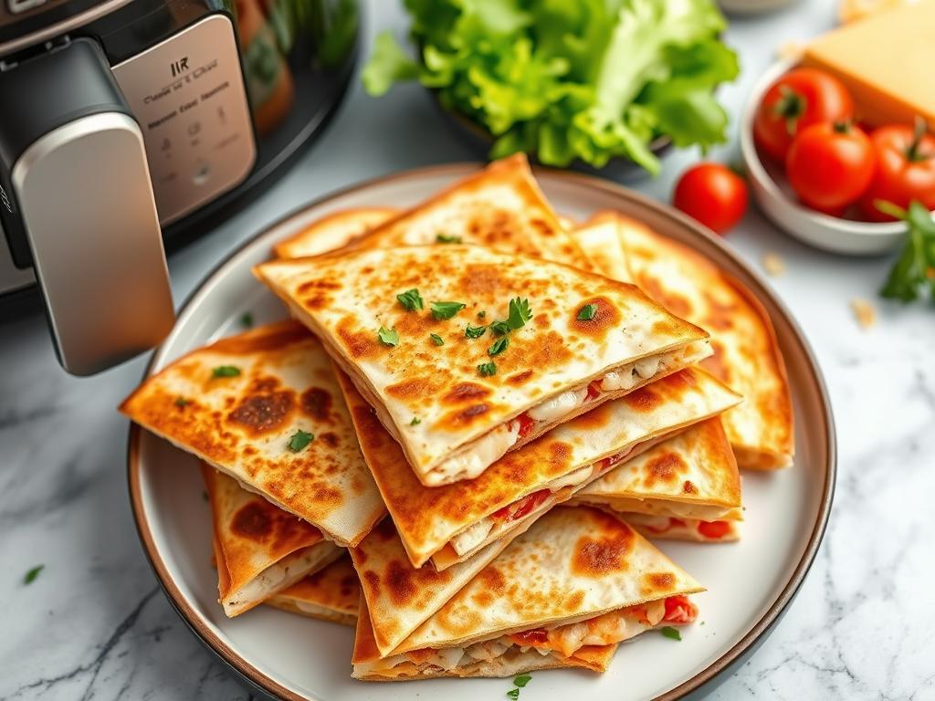 Air Fryer Chicken Bacon Ranch Quesadillas